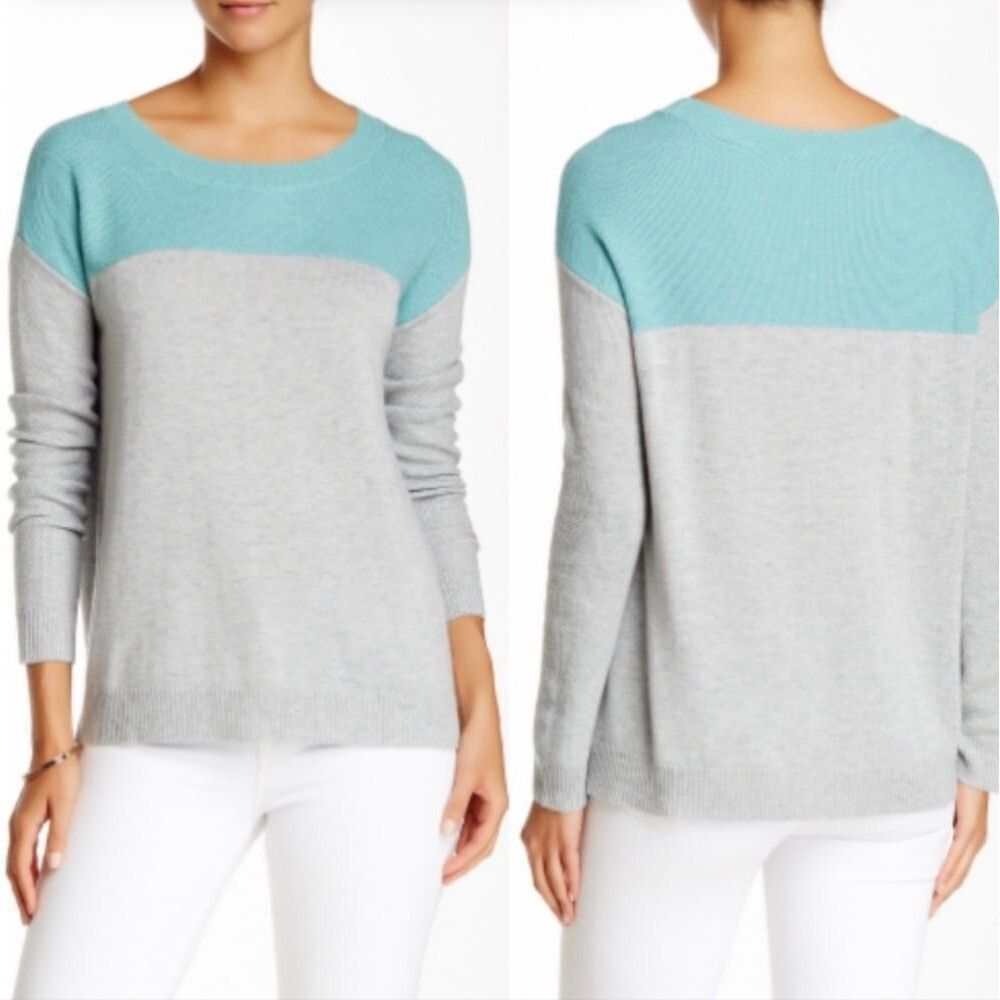 Joie Blue Grey Crew Neck Wool Cashmere Long Sleeve Sweater Camilla - XS